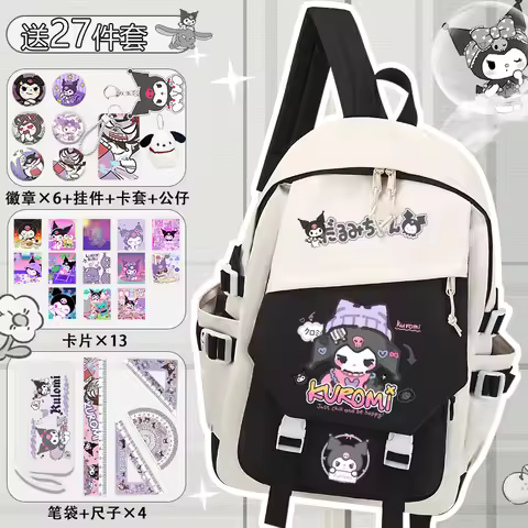 Sanrio Kurumi Lady Teenager School Bag Large Capacity Lightweight Backpack Back To School Bag Free S