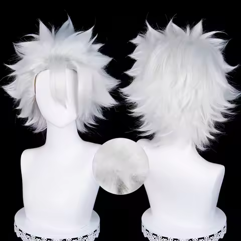 HAIRJOY Synthetic Hair Shinazugawa Sanemi Cosplay Wig White Costumes Anime Wig Rose Net