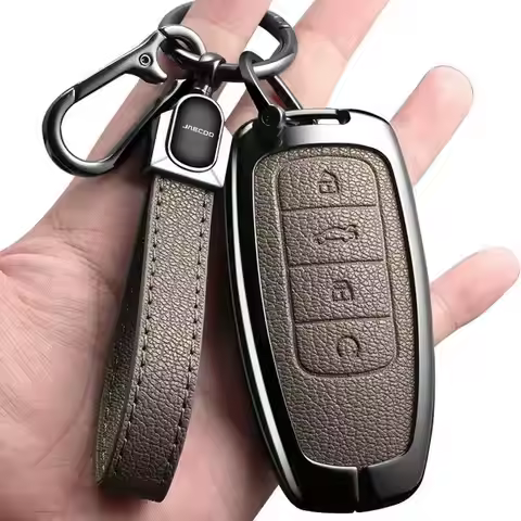 Car Remote Key Case Cover For Omoda JAECOO J7 J6 J7 J8 Phev 2025 2024 2023 Ruigu 9 Zinc Alloy Leathe
