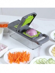 1套現代簡約多功能蔬菜切割機，家用廚房馬鈴薯切片機、絲狀切割器、切塊機、醃黃瓜切絲機、切肉器