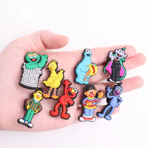 1Pcs PVC Shoe Charms Cartoon Cookies Yellow Bird Monster Shoes Accessories Decorations For Wristband