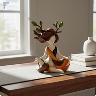 [Flameer] Meditation Deity Statue Faceless Meditating Deity Figurine Layered Color Bands Meditation 
