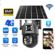 V380 Pro 4K 8MP 4G/WIFI ซิมการ์ดพลังงานแสงอาทิตย์กล้องวงจรปิดไร้สายกล้องวงจรปิดกลางแจ้ง WIFI กล้องพล
