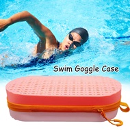 Swim Goggle Case Ventilated Goggle Case Large Capacity Shockproof Silicone Swimming Goggle Case with Breathable Drainage Holes Portable Travel Swim Glasses Carrier Bag Storage Box