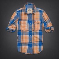 台灣現貨《Hollister Co.》A&amp;F副牌 男款TAMARACK TWILL SHIRT法蘭絨格紋 長袖襯衫【M】