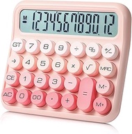 Cute Calculator 12 Digits, Large Screen HD Display with Big Anti-Slip Buttons, Battery Powered for A