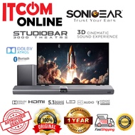 SONIC GEAR STUDIOBAR 3000 DOLBY ATMOS BLUETOOTH 5.1 WITH SUB DUAL MIC WIRELESS SOUNDBAR BLACK