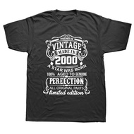 Made Vintage In 2000 T-shirts Men Dad Father Short Sleeve 22 Years Old 22Th Birthday Gift T Shirt Co
