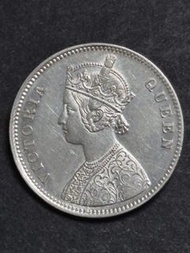 1875維多利亞女王印度壹盧比銀幣
