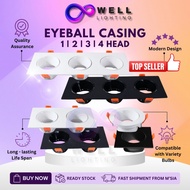 Casing Eyeball LED Fitting Recessed Spotlight GU10 Bulb Holder Replaceable Frame Lampu Downlight Cas