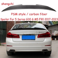 M5 F90 G30 PSM Style Carbon Fiber Rear Spoiler for BMW 5 Series G30 M5 F90 520i 530i 540i M550i spoi