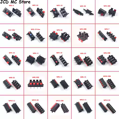 1pcs External Speaker Amplifier Wiring Clip Terminal WP2 WP3 WP4 WP5 WP8 WP10 WP12 Audio Banana Jack