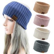 Double Layer CC Knitted Vertical Stripe Headband Face Washing Hair Tie Wool Sports Hair Accessory Wi