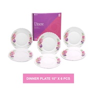 Felli Dinexe 10” Opal Glass Dinner Plate Set (6 Pcs) - La' Rossa