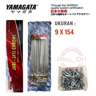 YAMAGATA CHROME SPOKES SIZE 9 X 154 original chrome spokes