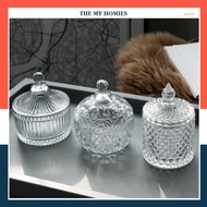 Glass JAM POT Luxurious diamond-patterned glass jam and confectionery jar