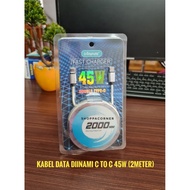 DINAMI C TO C 45W DATA CABLE 2 METERS LENGTH 45W TYPE-C TO TYPE-C PD CABLE/ C TO C2M