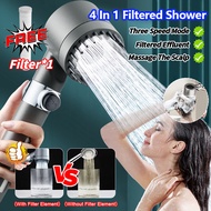 High Pressure Shower Head With Filter 3 Mode Adjustable High Pressure Shower One-key Stop Water Handheld Rain Shower 花洒