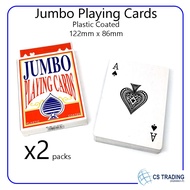 2 Packs x B7 Jumbo Playing Card 86x122mm Plastic Coated