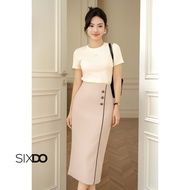 SIXDO Brownish-beige Woven Pencil Skirt (Brownish-beige Woven Pencil Skirt)