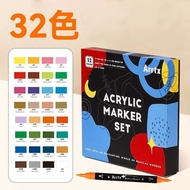 Arrtx 32/64สีสองหัวปากกามาร์กเกอร์สีอะคริลิคเซ็ตปากกามาร์กเกอร์ปลายแปรงสำหรับเพ้นท์หินไม้ผ้าใบงานฝีม