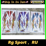 Suzuki RGS RG Sport RGSport RG110 RG / RU (2) RGV 120 Body Sticker Stripe Strike Stiker Green Purple Red COVERSET STRIPE