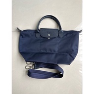 Longchamp 托特包/手提斜背兩用包(深藍）
