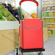 High-end Stainless Steel Shopping Cart Small Push Cart Grocery Cart Household Stair-climbing Superma
