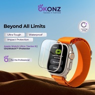 OKONZ Apple Watch Screen Protector Ultra 1/2/3 Protector Titanium Rim Case Ultra Glass Cover