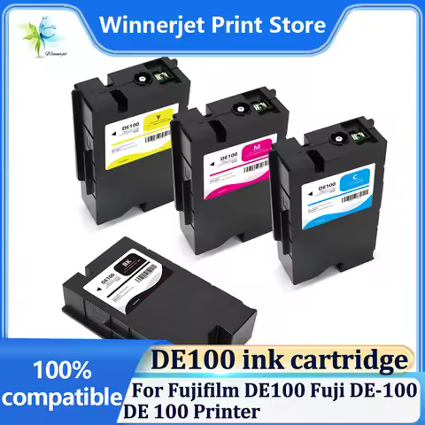 Winnerjet DE100 200ml Ink Cartridge with Dye Ink with One Time Use Chip for Fujifilm DE100 Fuji DE-1