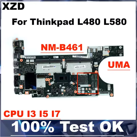 NM-B461 Mainboard For Thinkpad L580 L480 Laptop Motherboard with CPU I3 I5 I7 7TH/8TH 100% Fully Tes