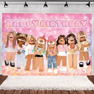 CL33 ST2 Pink Roblox Virtual worlds Theme decoration birthday Party Photography Backdrop Scene Layou