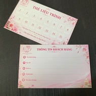 Spa treatment loyalty cards, loyalty cards size 9x5.4cm, 100 pieces, printed on request