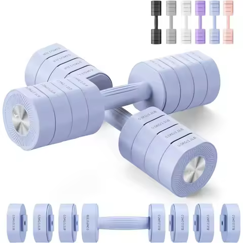 MERACH Dumbbell Set of 2 Adjustable Weight Antislip Handle Macaron Colors Each 2.2 4.4 6.6 8.8 lbs 4