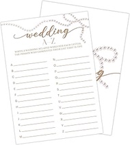 Lesixur 5 * 7 Inches Card Bridal Shower Games 30 Guests - Wedding A-Z - Pearl Couples Engagement Par