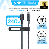 Cáp sạc nhanh và truyền dữ liệu Anker 543 USB-C to USB-C 240W chất liệu Bio-Based Nylon bọc dù siêu 
