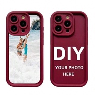 1 Customized Wine Red Gradient Anti-Fall Full Print Phone Case, Compatible With Apple 17, 16 Pro Max