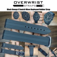 สายนาฬิกาแบบยางสำหรับ Omega X Swatch รุ่น Wave Deployant