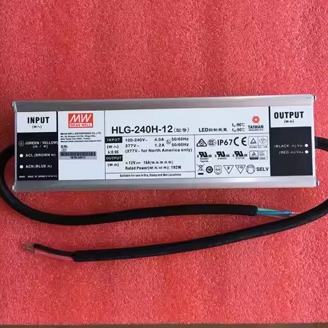 MEAN MELL HLG-240H-12(A)/15/20/24/30/36/42/48/54 240W Constant Voltage + Constant Current LED Driver