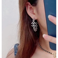 ZP 7800 Chanel Chane 2025 New Style Earrings Gun Black Chain Rhinestone Double C Earrings