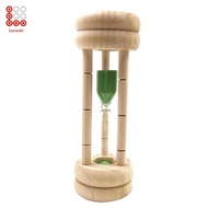 Lovoski 3 Minute Round Wood Frame Sand Timer Hourglass Cooking Timer Kitchen Clock