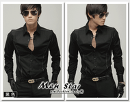 【Men Star】免運費 英倫風質感流線型韓版修身襯衫 / 五七分袖 polo衫 針織衫 / 媲美 clot