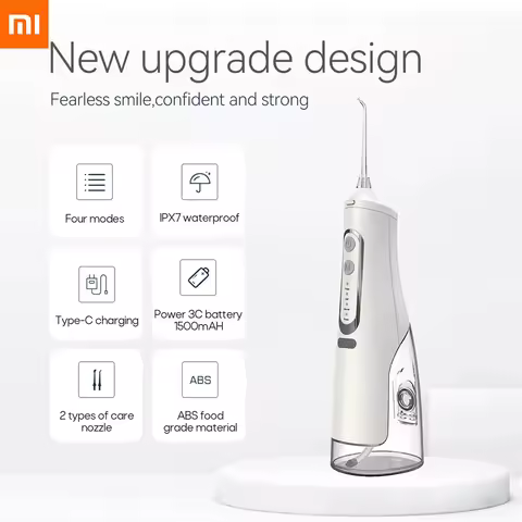 Xiaomi Oral Irrigator USB Rechargeable Water Flosser Portable Dental Water Jet 310ML Water Tank Wate
