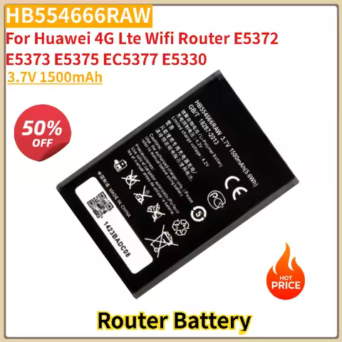 HB554666RAW battery 3.7V 1500mAh For Huawei 4G Lte Wifi Router E5372 E5373 E5375 EC5377 E5330 Brand-