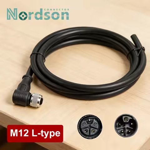 M12 L-code Aviation Plug 3Pin 4Pin 5Pin D-type 15A Waterproof Connector 4+PE Male Female Socket 2 Me