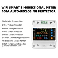 TAXNELE 100A TUYA WiFi Smart Earth Leakage Voltage Protector circuit breaker Energy Power kWh Meter