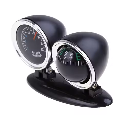 Direction Guide Ball Car Accessory 2 in 1 Car Dashboard Ball Compass Thermometer Ornament