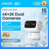 [NEW] ANKER eufy Indoor Security Cam S350 - 4K UHD Dual Cameras, 8× Zoom, 360° AI Tracking, Human & 