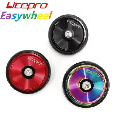 Litepro For Brompton Folding Bike Easywheel Solid Thicken Aluminum Alloy Easy Wheel Black Red Colorf