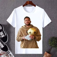 Summer Neymar Round Neck Short Sleeved T-shirt For Brazilian Football Fans, Casual And Personalized 